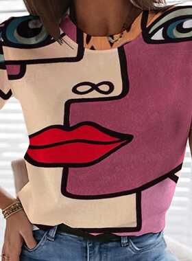 Summer Women's T-Shrt mpressonst Grafft 3D Prntng Sh
