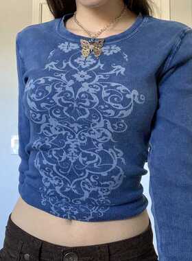 Xingqing Y2K Grunge Fairycore Crop Tshirts Graphic Print Lon