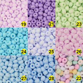 4mm Uniform Glass Seed Beads ປະສົມສີ Macaroon Matte Frost