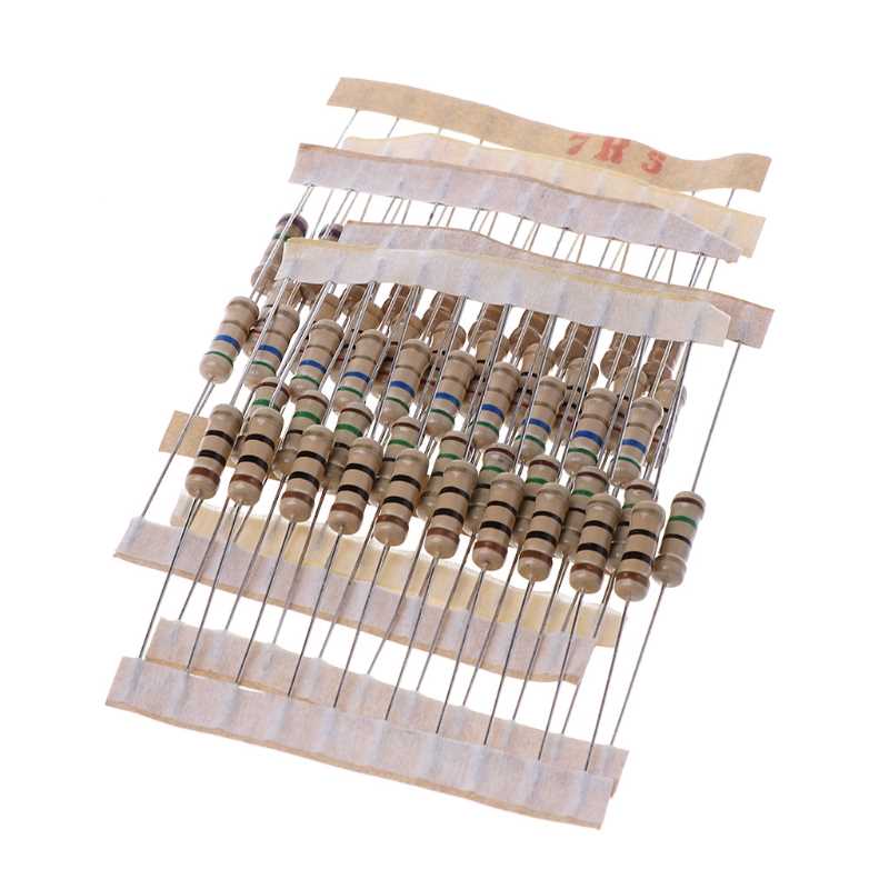 00Pcs Resistor Kits 1W 5% 0.1-750 Ohm Carbon Resistor 0 Va - 图0