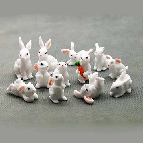1 Pcs 12 Style Cute Rabbit Easter Decoration Miniature Hare - 图3