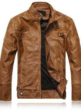 New arrive brand motorcycle leather jacket men men's leather