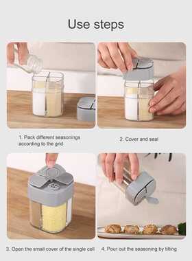 4 In 1 Seasoning Bottle Plastic Flap Seasoning Tank Sealing