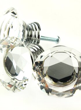 10Pc 40mm Crystal Glass Diamond Shape Knob Drawer Pull Handl