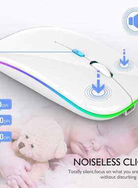 Wireless Mouse USB Rechargeable Bluetooth-compatible RGB Mou
