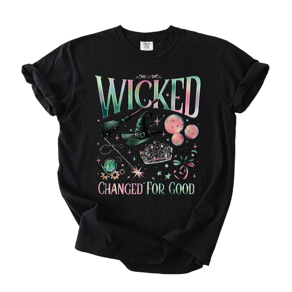 粉色泡泡 2025电影魔法坏女巫Wicked纯棉短袖宽松休闲男女情侣t恤,淘宝优惠券,粉丝福利购,淘宝优惠卷