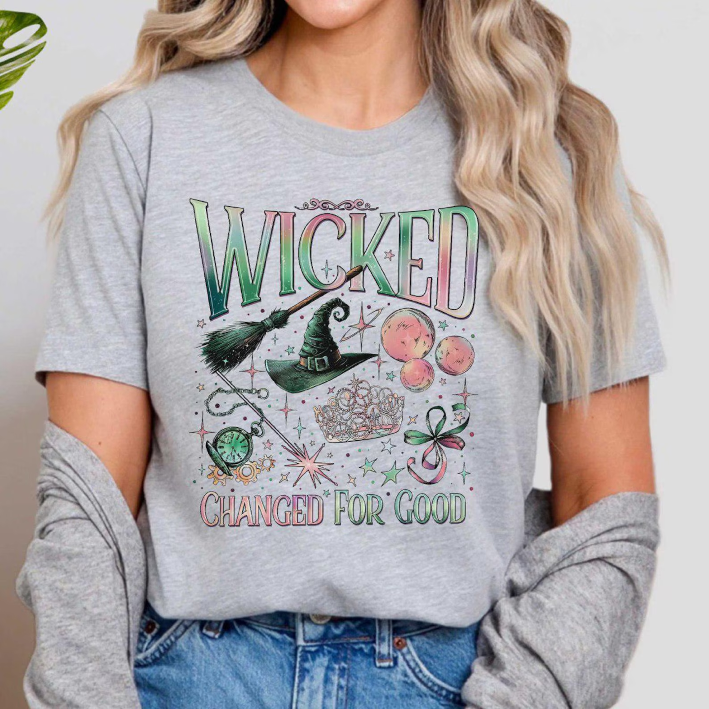 粉色泡泡 2025电影魔法坏女巫Wicked纯棉短袖宽松休闲男女情侣t恤,淘宝优惠券,粉丝福利购,淘宝优惠卷