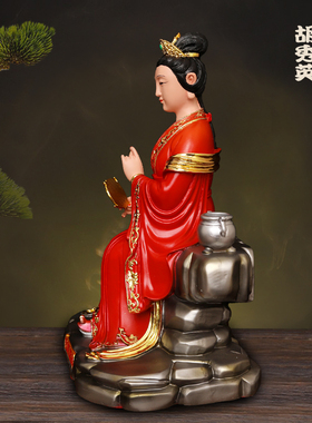 新品胡秀英佛像胡翠花神像树脂铜彩胡家仙长领班胡翠花供奉摆件像