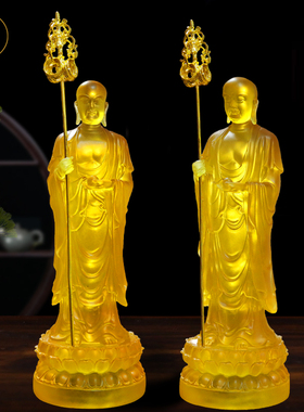 新款树脂水琉璃地藏王佛像寺庙佛堂供具摆件客厅玄关桌面家用中式