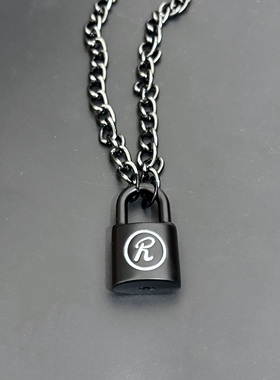 NANA黑色南京锁项链女潮SID原版哑光磨砂朋克莲R锁大号情侣礼物