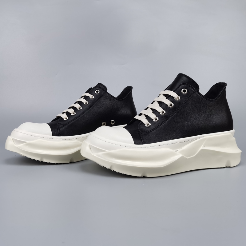 ro鞋子男新款增高松糕底帆布鞋运动休闲小白鞋女系带透气板鞋单鞋 - 图0