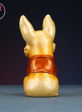 彩铜柯基犬摆件纯手工铜t狗生肖狗家居桌面柜台装饰品生日礼品摆