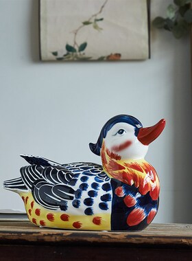 新中式陶瓷摆件情侣鸳鸯客厅w卧室玄关装饰品摆件创意精致婚庆礼