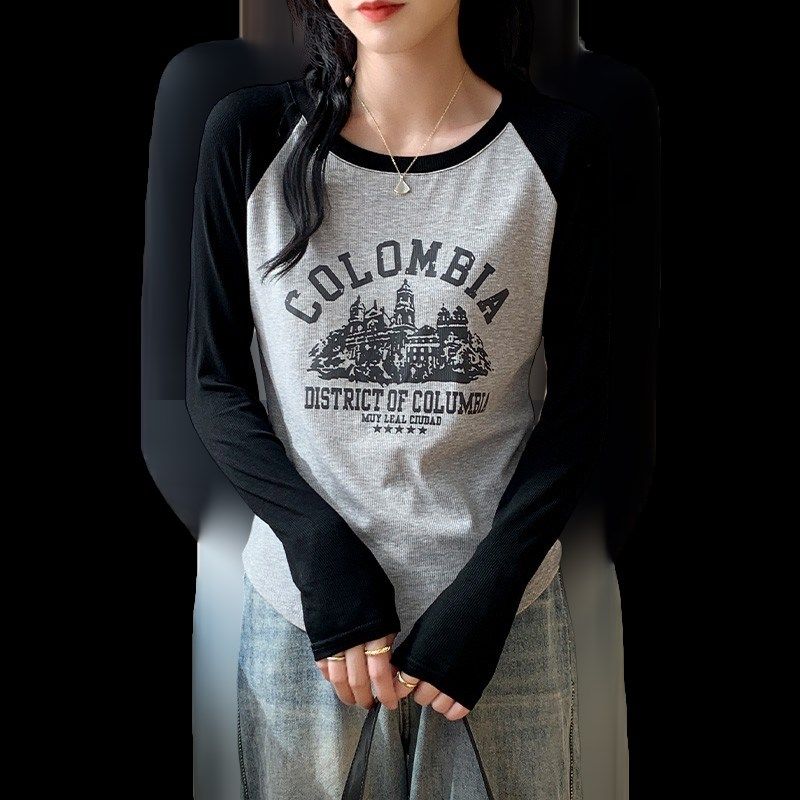 正肩长袖辣妈款外出哺乳修身t恤春装美式复古纯棉W产后喂奶上衣潮,淘宝优惠券,粉丝福利购,淘宝优惠卷