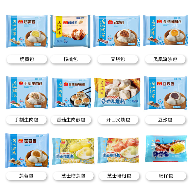 广州酒家利口福流沙核桃奶黄豆沙肠仔包广式早茶点心儿童速食早餐 - 图2