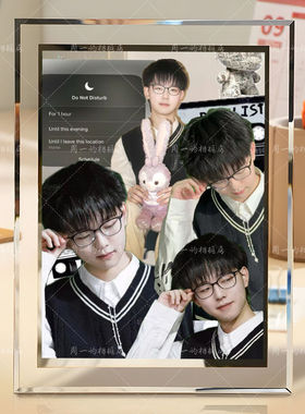 归期重庆狼队周边照片摆件水晶玻璃相框卧室桌面立式摆台