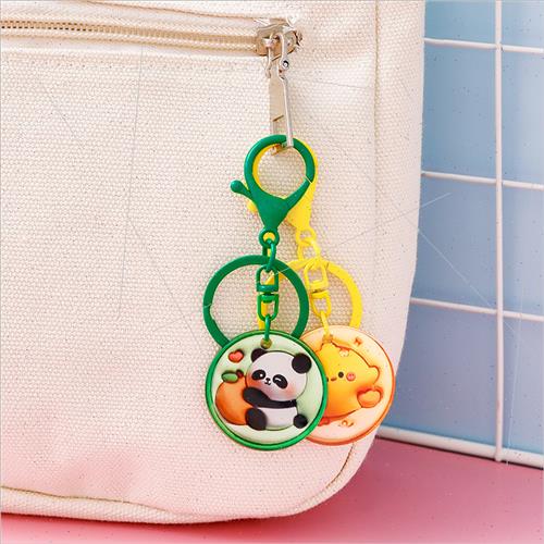 Cartoon cute pet swell keychain students 3D stereoscopic pai - 图0