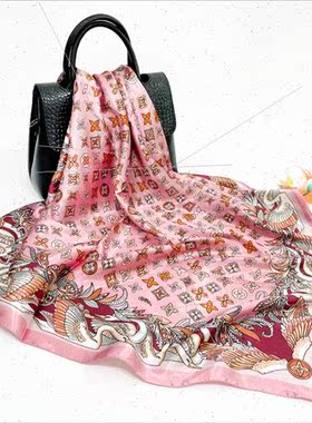 2021 spring summer new simulation silk scarf women 90*90CM s