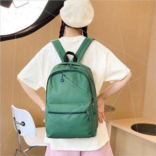 Japan solid color fashion nylon shoulder bag female schoolba - 图1