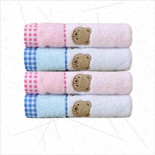 Cotton untwisted bear head cartoon face towel 78*34 plain to - 图2