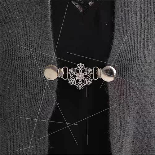 Vintage hollowed out flowers placket clip shawl jumper clip - 图1