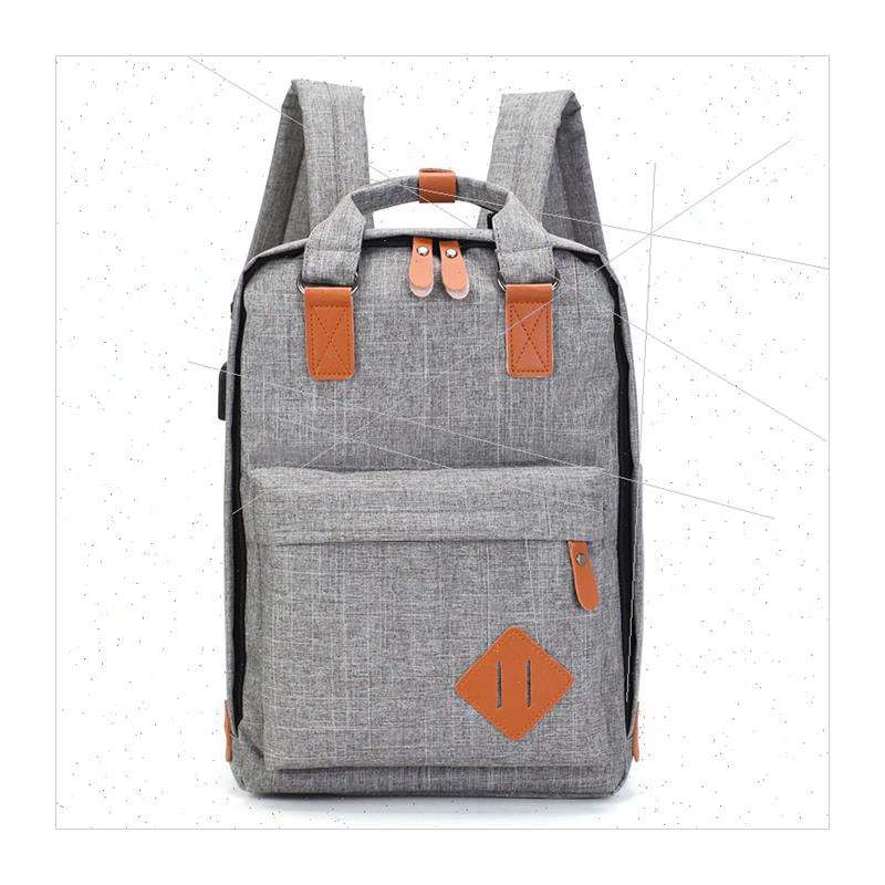 Three Piece Shoulder Bag Men USB Charging Backpack Casual Co-图3