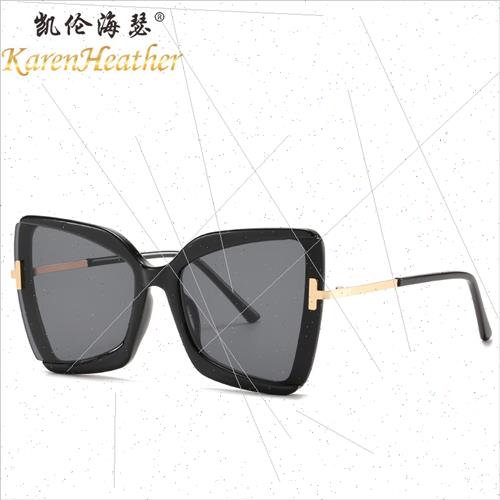 New cat-eye sunglasses 2022 Europe fashion set shooting sung-图1