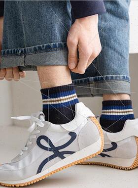 Socks men mid-calf summer cotton anti-odor mesh breathable s