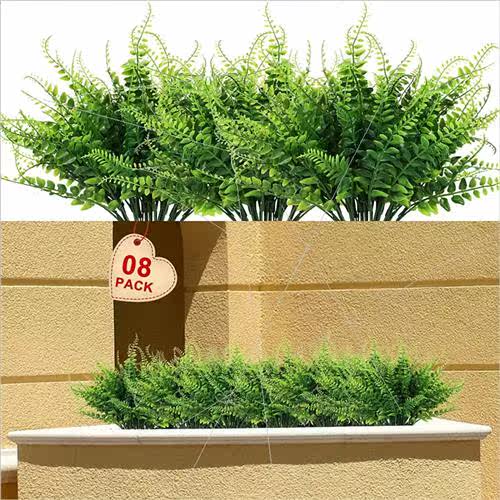 Artificial Outdoor Boston Ferns Fake Leaf Shrubs Green Plant - 图0