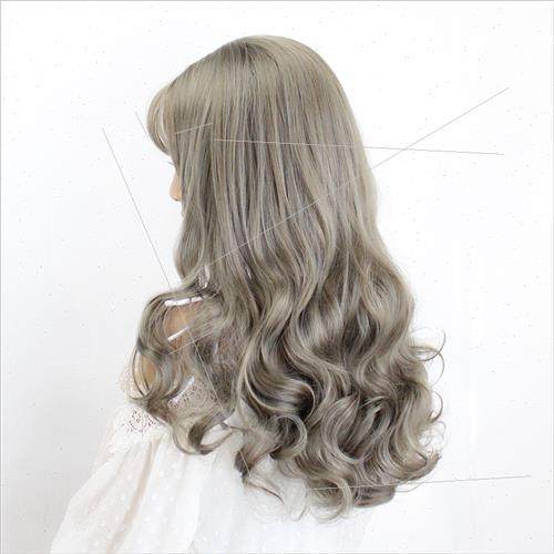 Wig female long curly hair big waves in middle parting reali - 图2
