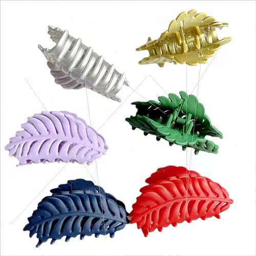 Korea leaves hair clips frosted scratch clip pill head plate - 图1