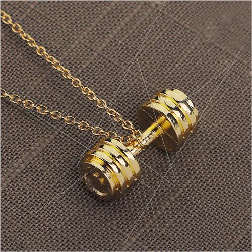 Europe sports fness necklace fashion barbell couple pendant-图2