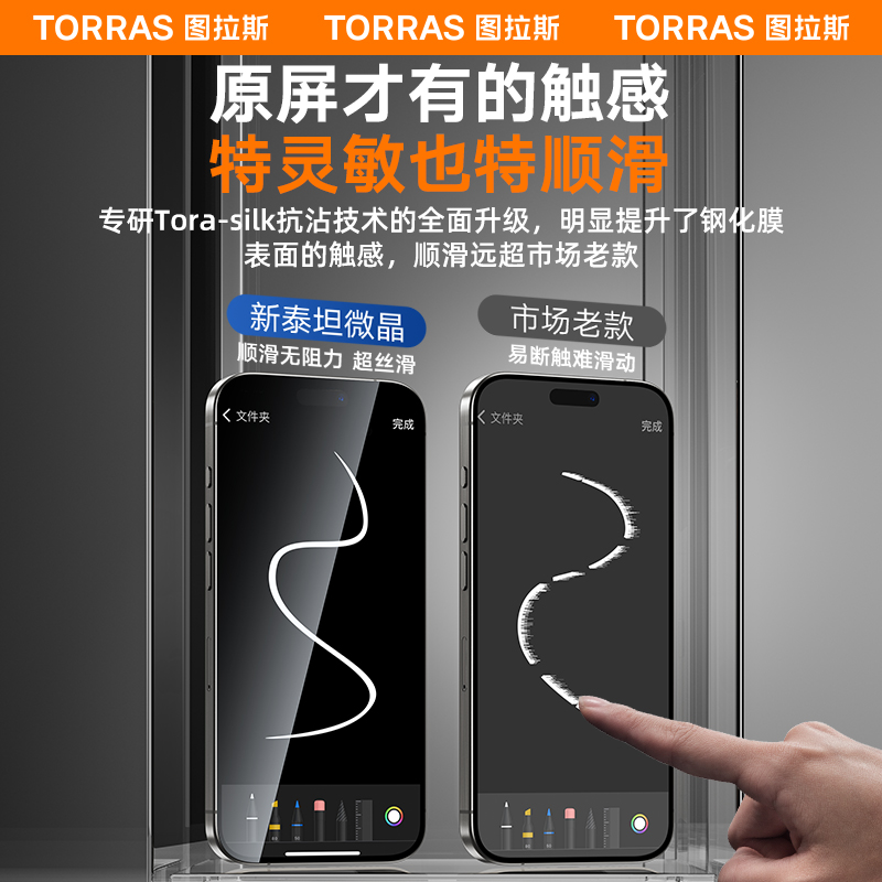 图拉斯苹果15/14/13钢化膜适用iPhone15Promax手机14Pro防摔高清13全覆盖12防窥11无尘仓pm贴膜Plus防指纹x屏