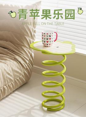 创意多巴胺彩色弹簧小桌子沙发边几茶几家用客厅小户型高级感装饰