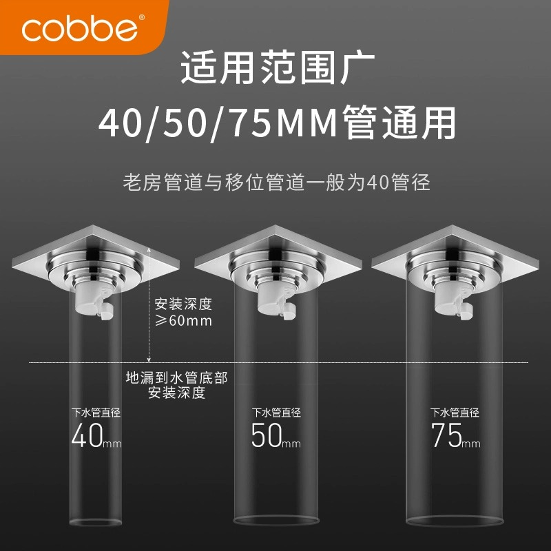 卡贝厕所防虫洗衣机不锈钢卫生间全铜浴室淋浴下水道防臭地漏神器