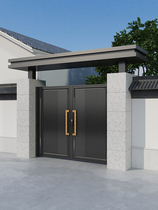 Aluminum Alloy Garden Door Villa Courtyard Gate Chinese Yard door Building Electric translation door folding door Wall door head