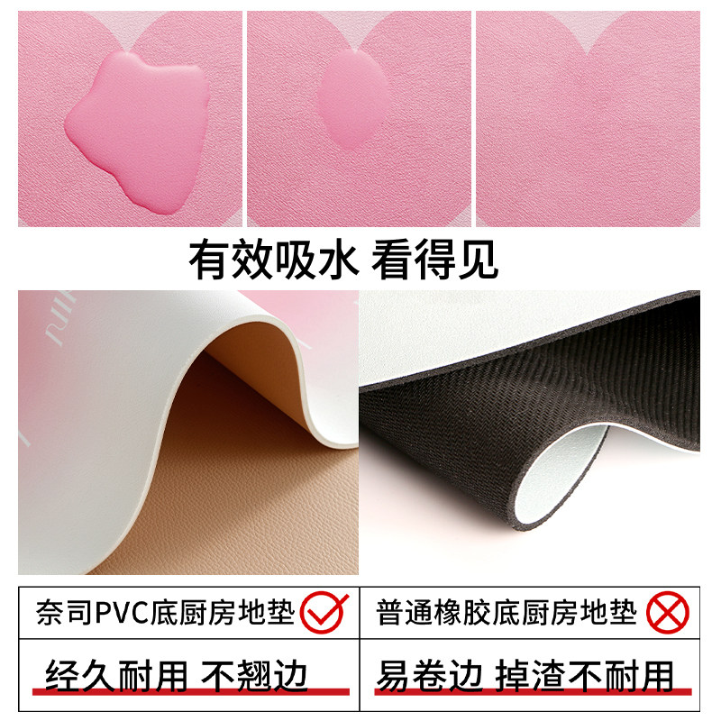 奈司厨房地垫防滑防油可擦免洗地毯pvc防水脚垫简约整铺家用垫子,淘宝优惠券,粉丝福利购,淘宝优惠卷