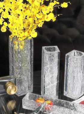现代简约透明树脂花瓶摆件工艺品茶几客厅卧室书房样板房家居饰品