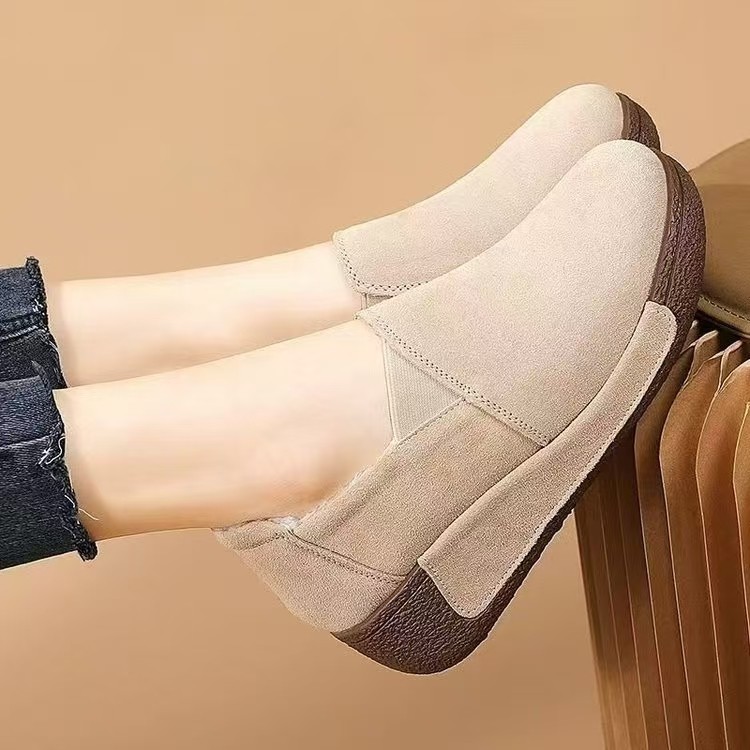 品牌鞋一脚蹬软底棉鞋女加绒保暖豆豆鞋2025冬新款坡跟防滑妈妈鞋,淘宝优惠券,粉丝福利购,淘宝优惠卷