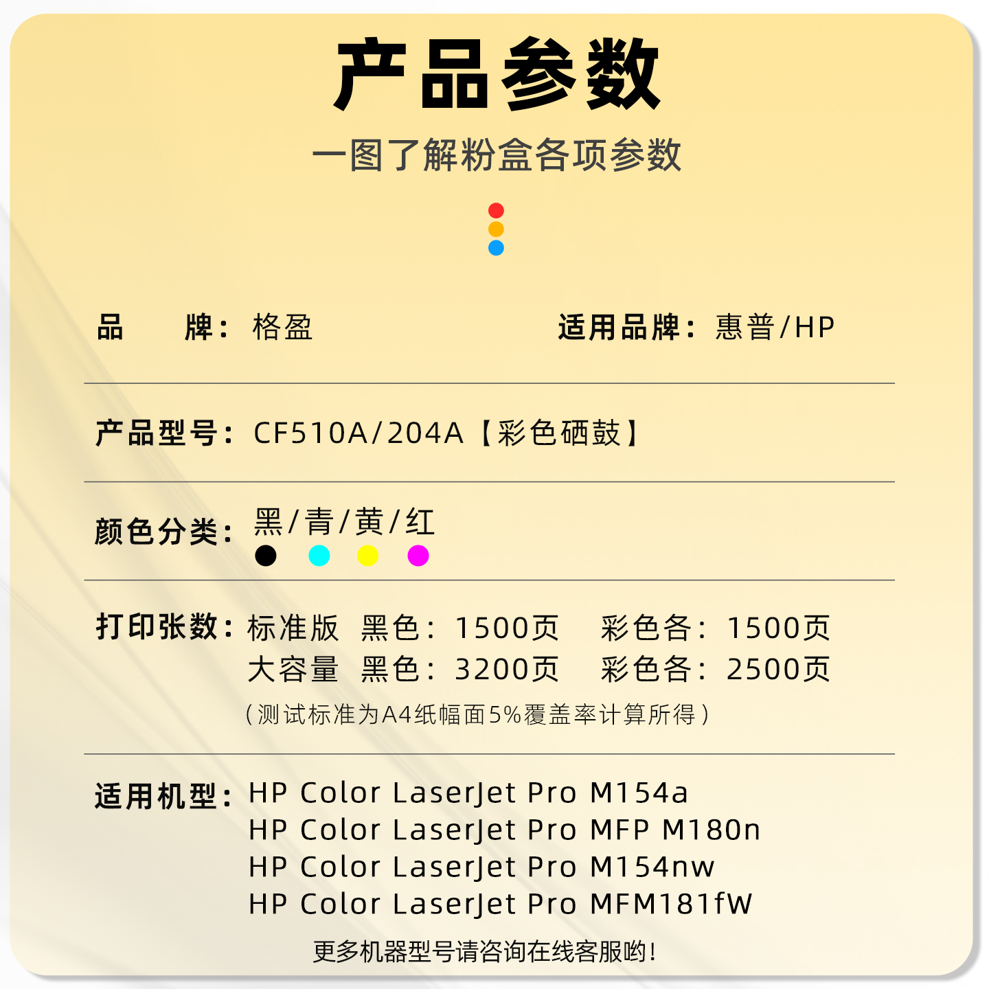 适用204A惠普M154a硒鼓M154nw粉盒M180n打印机CF510A碳粉M181fw - 图3