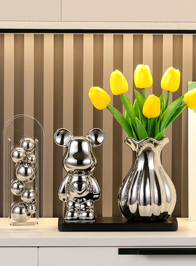 陶瓷木板现代玄关电视酒柜