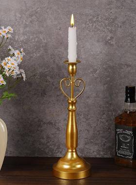 欧式复古工艺烛台摆件酒店婚庆金属烛台装饰浪漫烛光晚餐布置道具