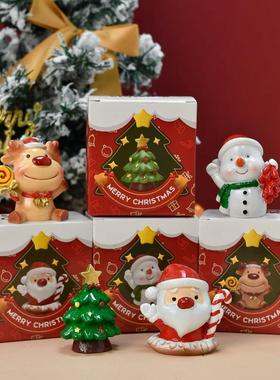创意圣诞节小礼物迷你可爱小动物圣诞树桌面摆件圣诞老人装饰礼品