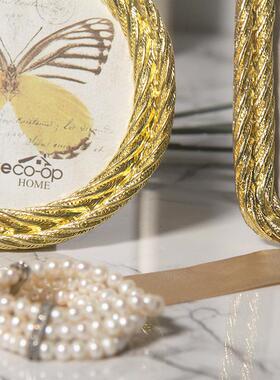 简欧风绳索金属相框复古美式家居创意像框桌面摆件工艺品厂家直销