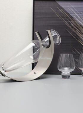 现代极简金属透明酒具摆件样板房家居玄关茶几客厅创意工艺品摆件