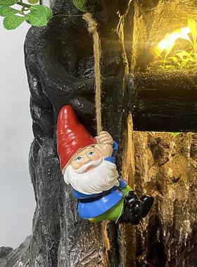 精灵盆栽挂件花园假山装饰圣诞白胡子老人挂饰家居庭院装饰品吊件