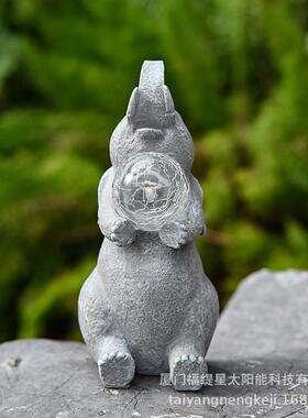 跨境户外花园树脂大象太阳能灯摆件家居庭院景观布置装饰大象摆件