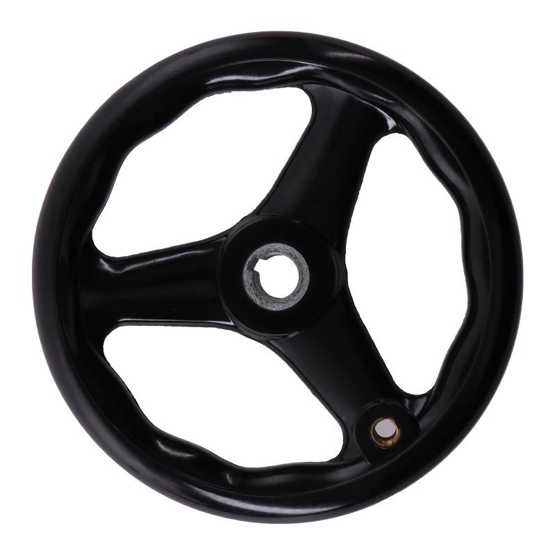 320圆轮缘手轮三根筋胶木圆轮缘手轮三幅手轮机床带手柄工业手轮 - 图3