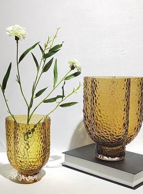 现代简约冰川创意玻璃花瓶家居样板房插花工艺软装饰品设计摆件