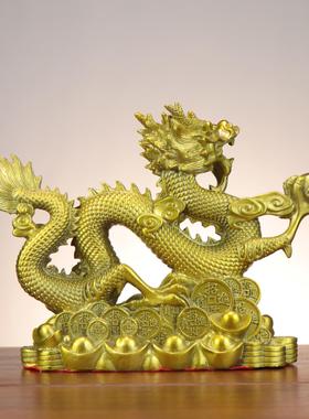 铜龙 生肖龙 金钱龙 家居店铺供奉摆件 黄金万两龙